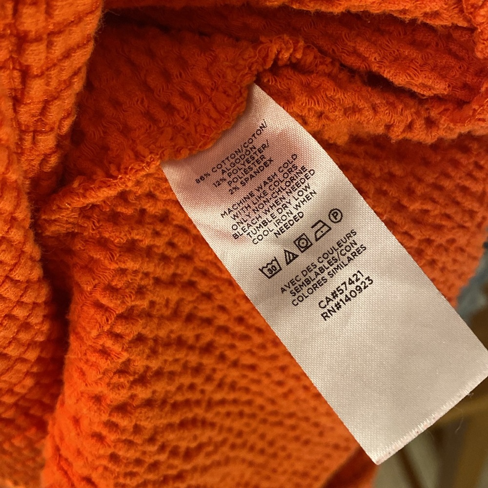 LOFT Orange Puff Sleeve Smocked Blouse - Picture 11 of 11